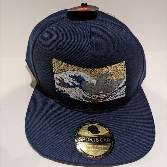 Great Wave off Kanagawa Embroidered Snapback Hat: Art, Japanese, Ocean Picture, main image 10